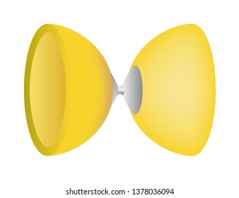 Vector yellow plastic diabolo. Isolated on white background.