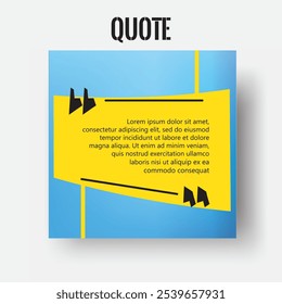 vector yellow quote template design