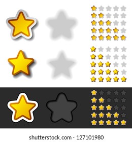 estrellas de clasificación amarilla vectorial