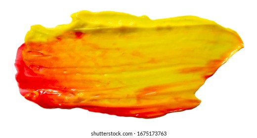 Vector yellow and red paint texture isolated on white - acrylic banner for Your design