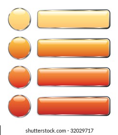 vector yellow and red web buttons