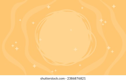 Vector yellow romantic abstract background with stars and circles.
