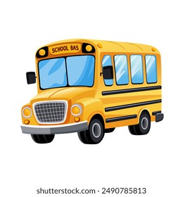  Vector yellow school bus back to school isolated on white background Isolated school bus.
