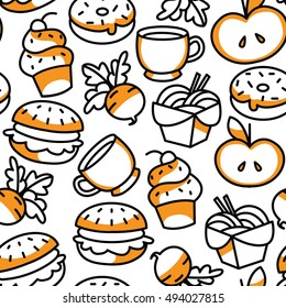 vector yellow seamless food pattern