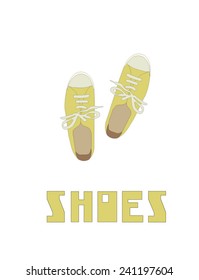 Vector yellow shoes (Can be used as texture for cards, invitations, DIY projects, web sites or for any other design) 