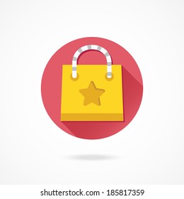 Vector Yellow Shopping Bag Icon