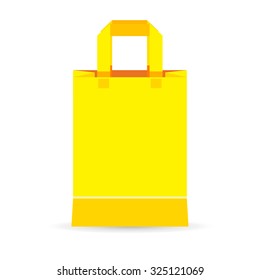 vector Yellow shopping bags on white background