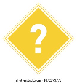 vector yellow sign icon with a question mark