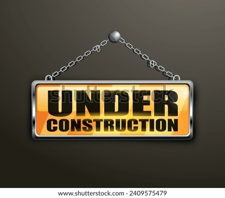 vector yellow sign under construction isolated on white background