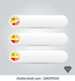 Vector  Yellow  Smile Icon on gray background, facial expression