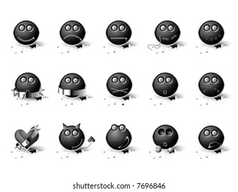 vector yellow smile on white background