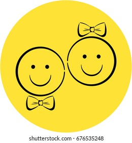 Vector yellow smiley faces