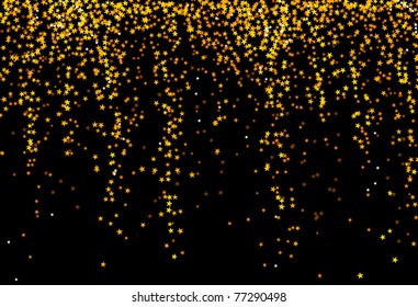 Vector yellow sparkles on a black background