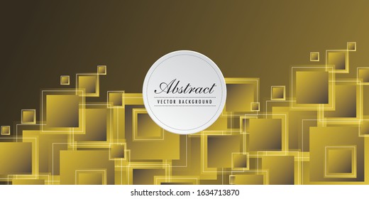 Vector yellow squares. Abstract background.