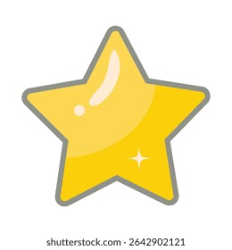 Vector Yellow Star In Cartoon Style Design