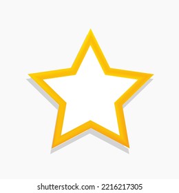 Vector yellow star on a white background with outline style