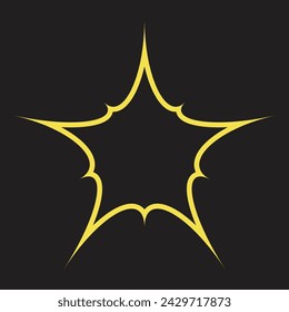 vector yellow star y2k shape 