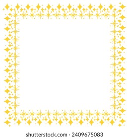 Diseño de fondo de borde de estrellas amarillas vectoriales.