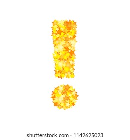 Vector yellow stars font, exclamation mark