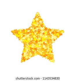 Vector yellow stars font, star shape