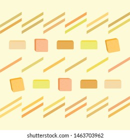 Vector yellow stick of butter. Slices of margarine or spread, fatty natural dairy product. High-calorie food for cooking and eating.