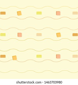 Vector yellow stick of butter. Slices of margarine or spread, fatty natural dairy product. High-calorie food for cooking and eating.