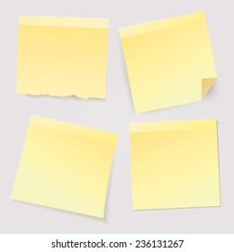 Vector yellow stick notes.