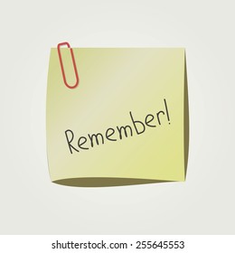 Vector Yellow sticker and red pin 