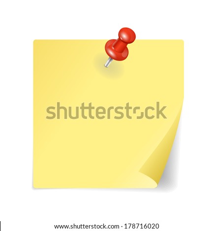 Vector Yellow sticker and red pin