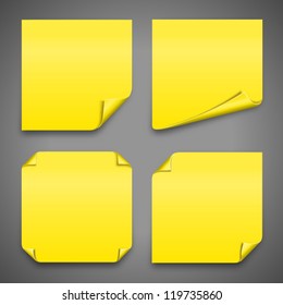 Vector yellow sticky memo paper illustration