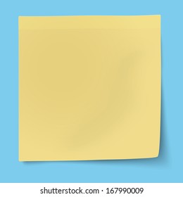 Vector yellow sticky note isolated