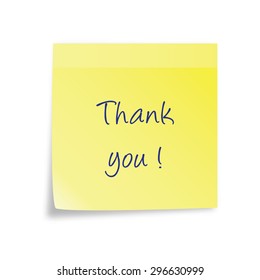 Vector yellow sticky note isolated on white background