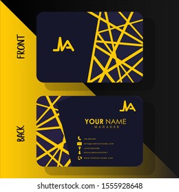 Vector yellow stripe design of Business card