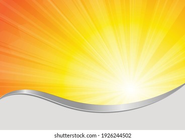 Vector : Yellow summer background with stripe and white space