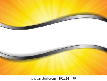 Vector : Yellow summer background with white label and shadow