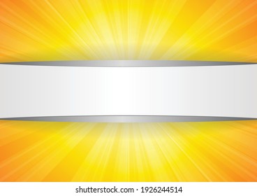 Vector : Yellow summer background with white label and shadow