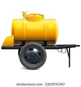 Vector Yellow Tank Trailer isolated on white background