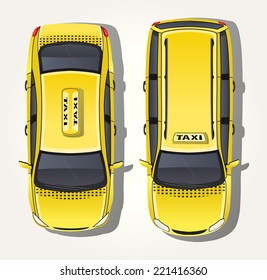 Vector Yellow Taxi - Top View