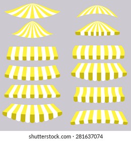Vector Yellow Tents Isolated on Grey Background for Your Design