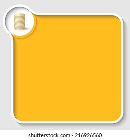vector yellow text frame and coin