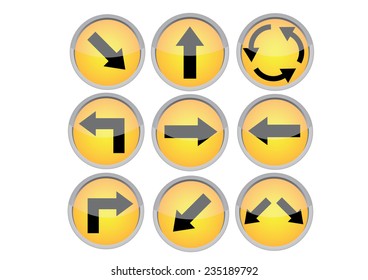 Vector yellow traffic sign isolated on white background 