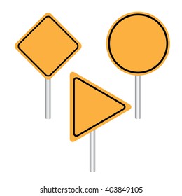 vector yellow traffic signs