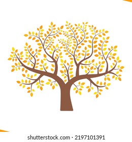 Vector yellow tree. Vector illustration