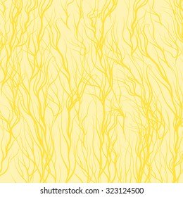 Vector Yellow Trees on Yellow Background. Yellow Natural Pattern
