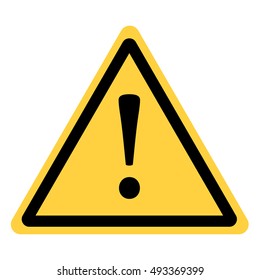 vector yellow triangle safety with exclamation mark