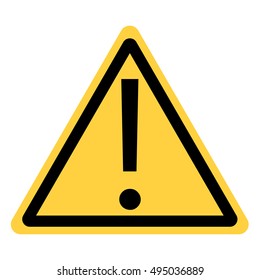 vector yellow triangle safety with exclamation mark