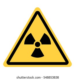 Vector yellow triangle safety with radiation symbol