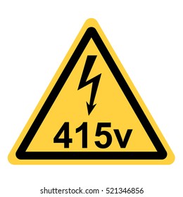 vector yellow triangle security icon and the words electricity volts