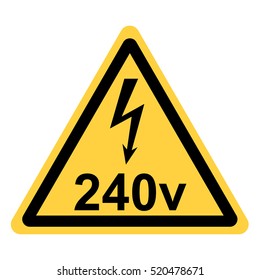 vector yellow triangle security with the sign of electricity and the reference volt