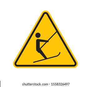 Vector Yellow Triangle Sign Black Silhouette Stock Vector (Royalty Free ...